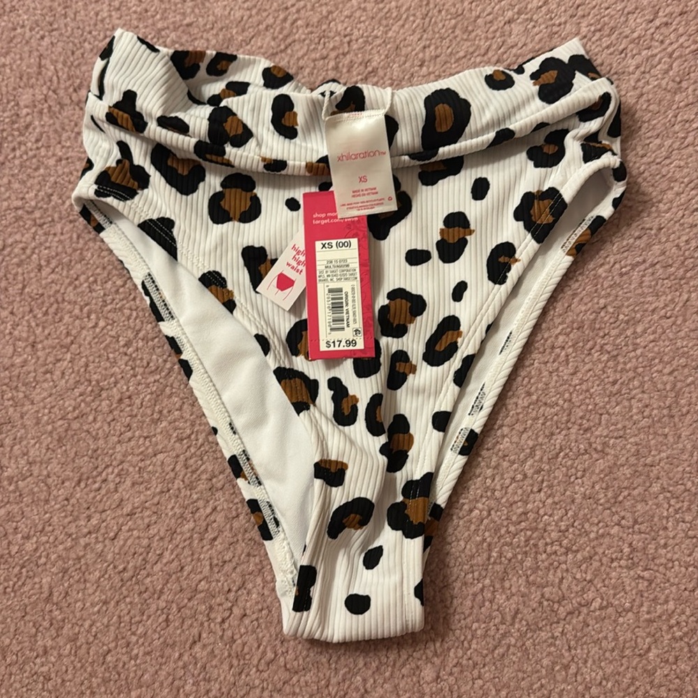Target High Leg High Waisted Cheeta Print Bikini Bottoms